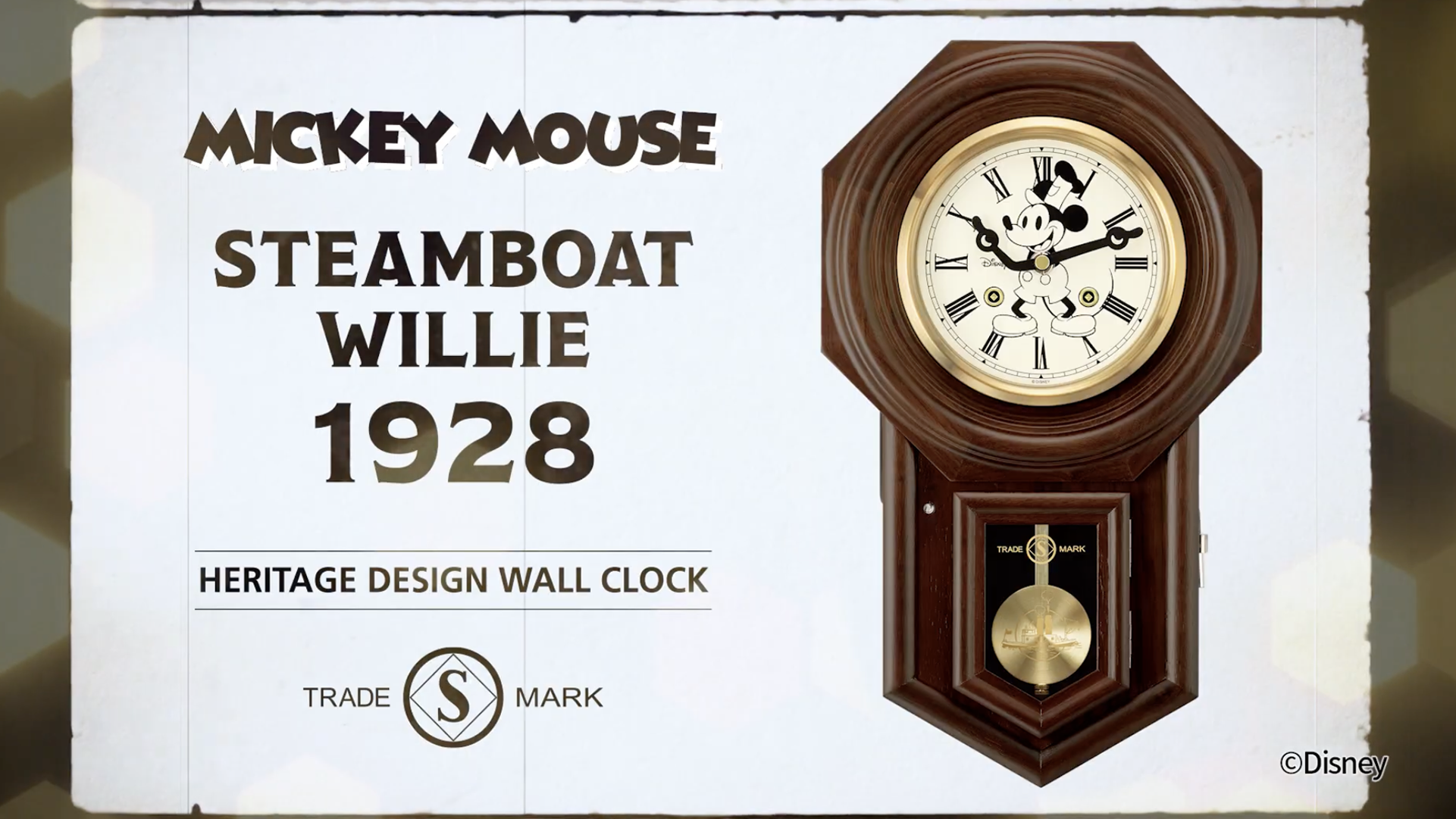 蒸気船ウィリー掛け時計 数量限定